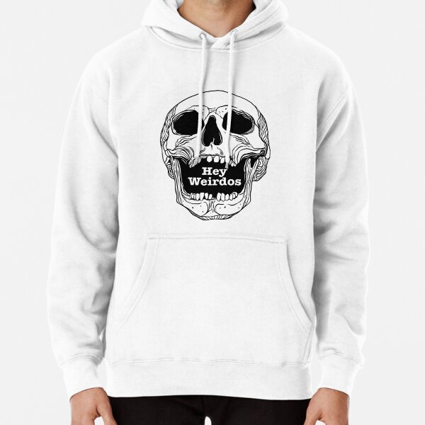 Morbid Podcast. Hey Weirdos skull               Pullover Hoodie RB1506 product Offical Morbid Podcast Merch